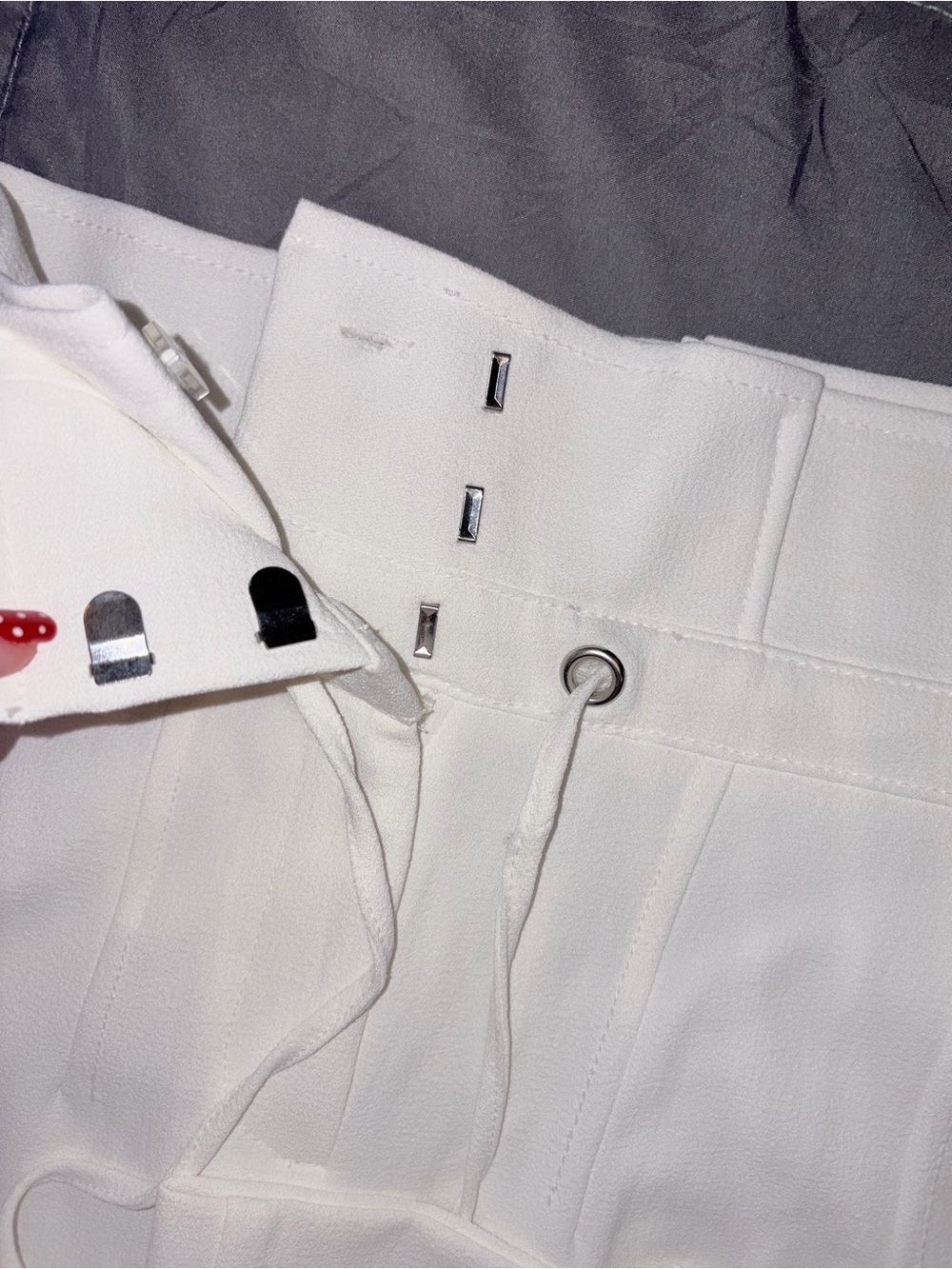 NWT 7th Avenue Design Studio NY & Company White Paperbag Wide Leg Pants Size 0 - Picture 6 of 8
